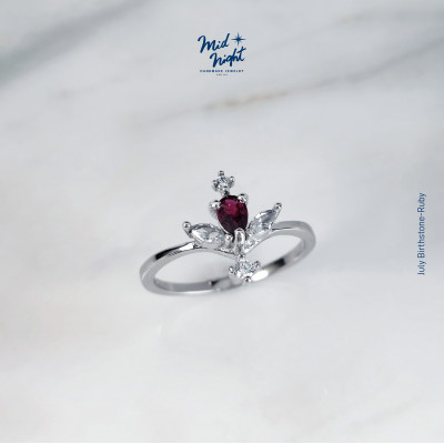 July Birthstone-Ruby Antique Droplet Ring